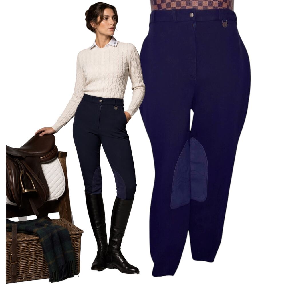 Millers Ladies Riding Pants Size 34 L Navy Blue Breeches Equestrian Jodhpurs Vtg